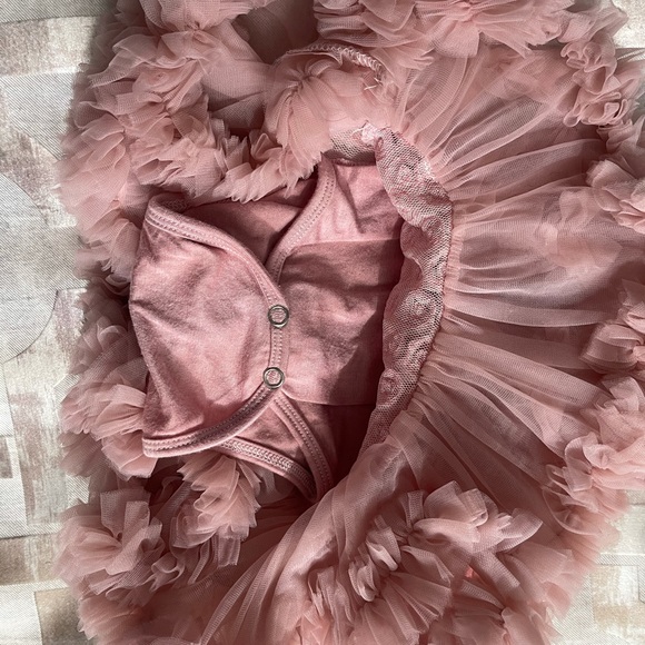 💜SOLD💜Olivia Rose DUSTY PINK ROSETTE PETTIDRESS - Picture 5 of 7